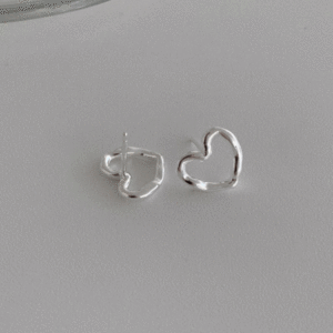 [silver92.5/무배] 자글 하트 귀걸이