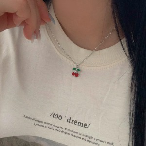 [무배] cherry steel necklace